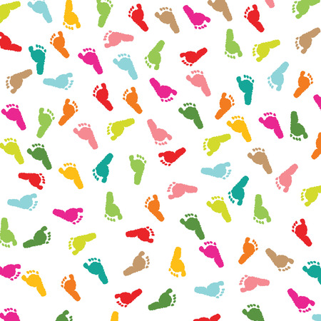 Baby footprints background vectorのイラスト素材
