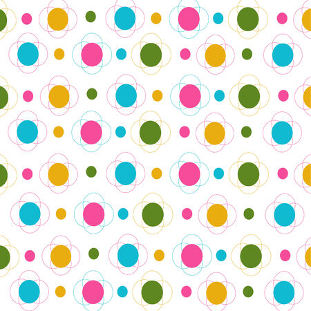 Flowers and dots seamless patternのイラスト素材