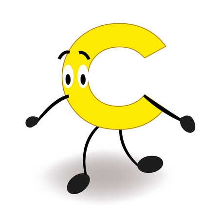 Funny C letter vectorのイラスト素材