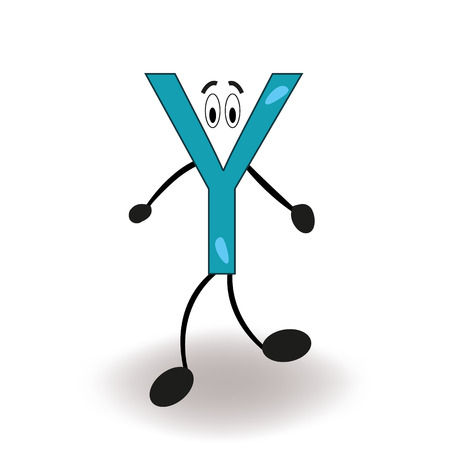 Funny y letter vectorのイラスト素材