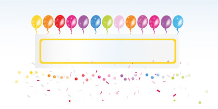 Colorful balloon banner and confetti vectorのイラスト素材