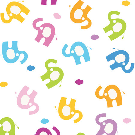 Colorful seamless elephant patternのイラスト素材