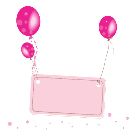 Pink flying balloon place for text wallpaperのイラスト素材