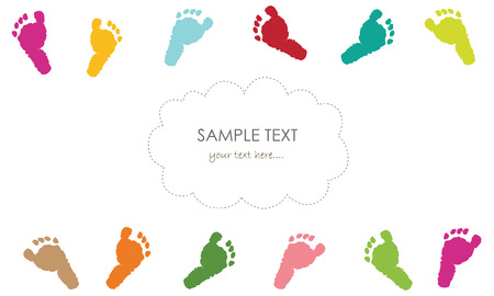 Baby foot prints greeting cardのイラスト素材