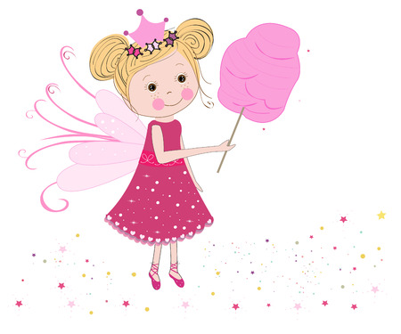 Cute fairytale with cotton candy vectorのイラスト素材