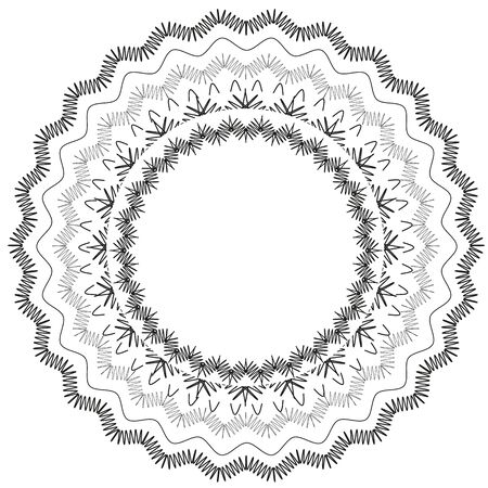 Black lace circle vectorのイラスト素材