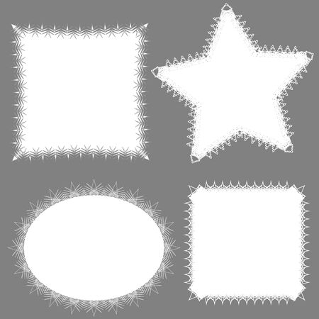 Collection lace frame vectorのイラスト素材