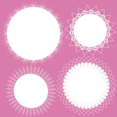 Lace circle frame vector setのイラスト素材