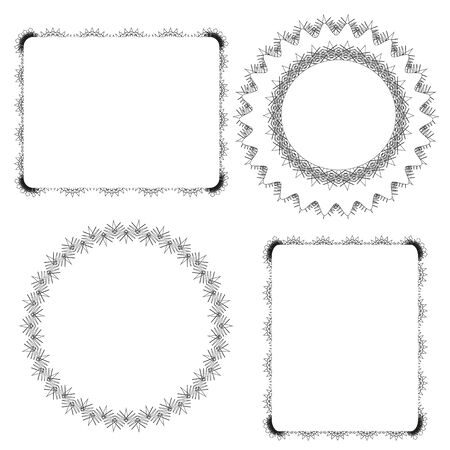 Lace vector frame setのイラスト素材