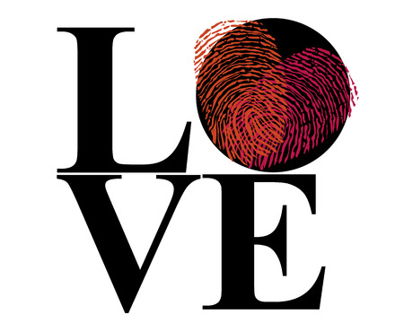 Love vector with fingerprint heartのイラスト素材