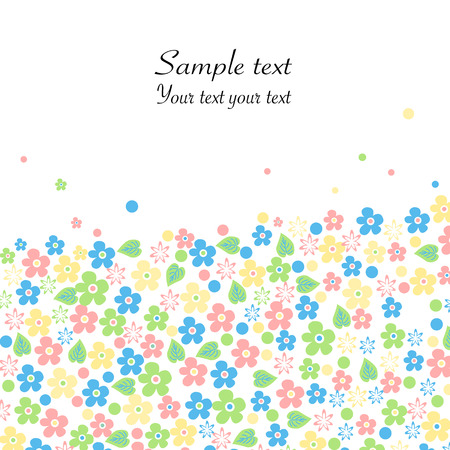 Hello spring floral greeting background vectorのイラスト素材