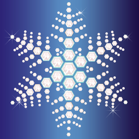 Blue snowflakes vector backgroundのイラスト素材