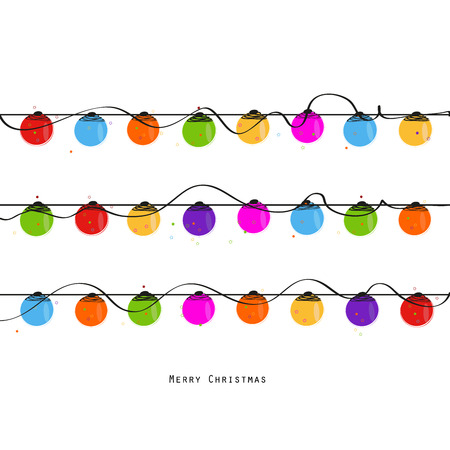 Christmas light bulbs happy new year greeting card vectorのイラスト素材