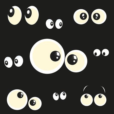 Glowing in the dark eyes vector illustration backgroundのイラスト素材