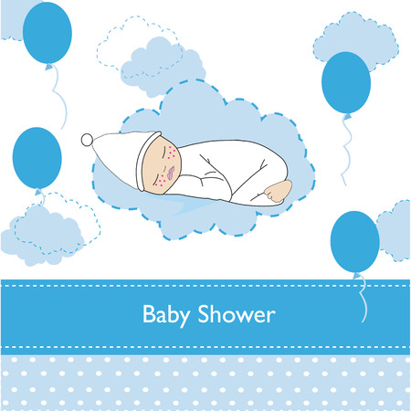 Baby shower greeting card newborn babyのイラスト素材
