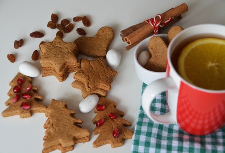 Happy new year and merry christmas background. Ginger bread.の素材