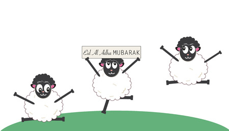 Funny sheep. Islamic Festival of Sacrifice, Eid Al Adhaのイラスト素材