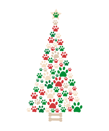 Christmas tree New year greeting cardのイラスト素材