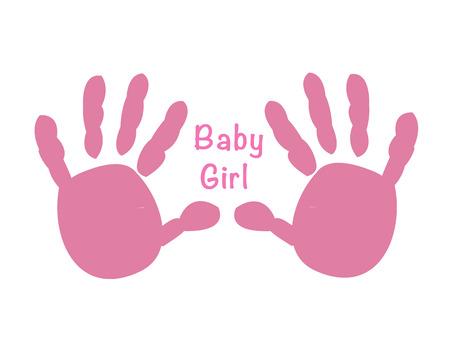 Baby girl hand printsのイラスト素材