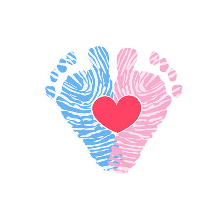 Foot steps. Baby foot printのイラスト素材
