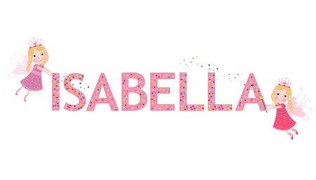 Isabella female name with fairy tale fairiesのイラスト素材