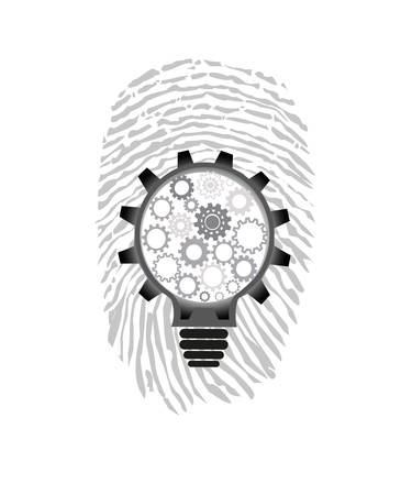 Fingerprint lightbulb vector illustrationのイラスト素材