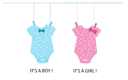 Baby gender reveal illustrationのイラスト素材