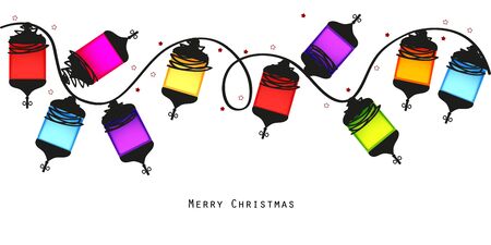Colorful christmas light bulb greeting card illustration wallpaper backgroundのイラスト素材