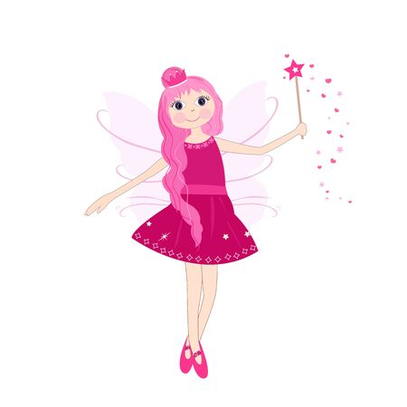 Cute fairy tale with stars vector backgroundのイラスト素材