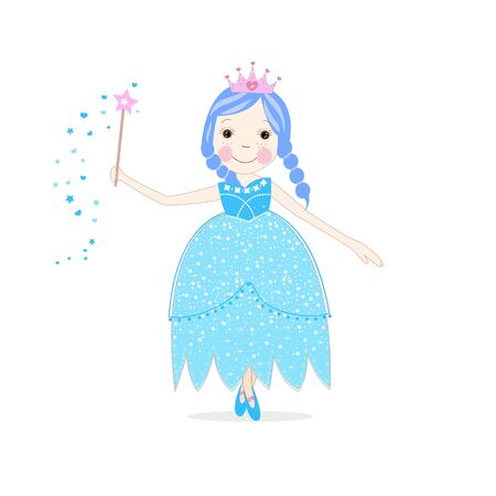 Cute snow fairy tale vector backgroundのイラスト素材