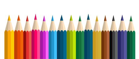 Colorful pencils vector illustrationsのイラスト素材