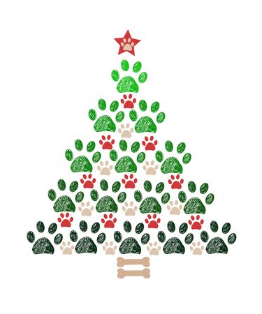 Christmas tree New year greeting cardのイラスト素材