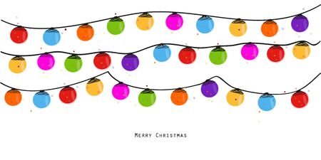 Colorful Christmas light greeting card vectorのイラスト素材