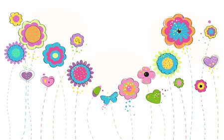 Abstract summer flowers backgroundのイラスト素材