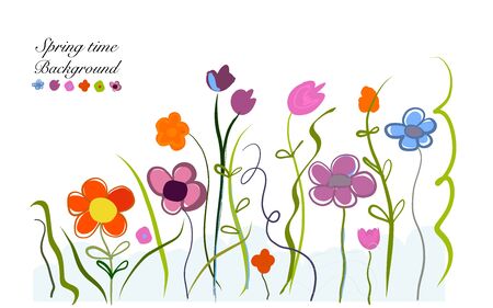 Abstract summer flowers backgroundのイラスト素材