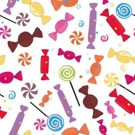 Colorful sweet candies seamless pattern backgroundのイラスト素材