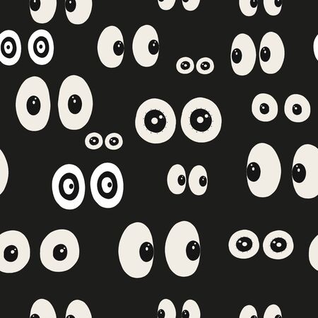 Eyes in the dark. Halloween horror eyes patternのイラスト素材