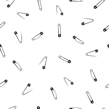 Safety pin seamless black white patternのイラスト素材