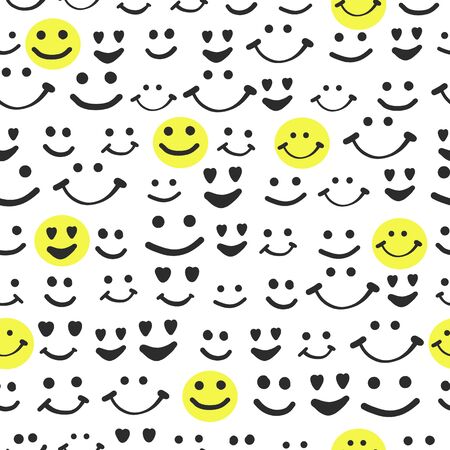 Happy face repeated patternのイラスト素材