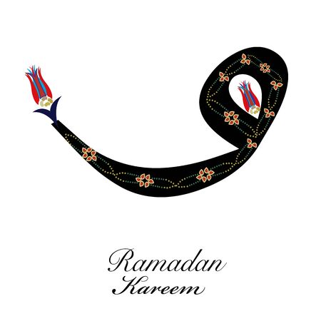 Ramadan Kareem letter with Ottoman tulips symbolのイラスト素材