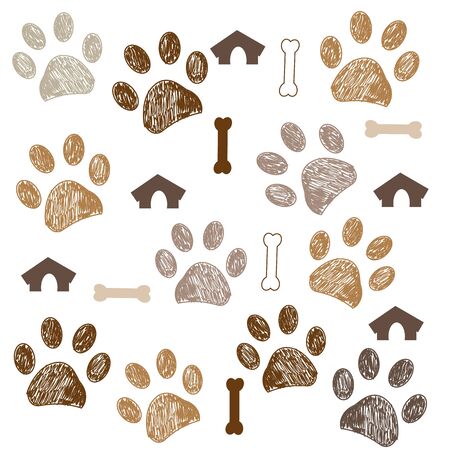 Brown colored paw printのイラスト素材