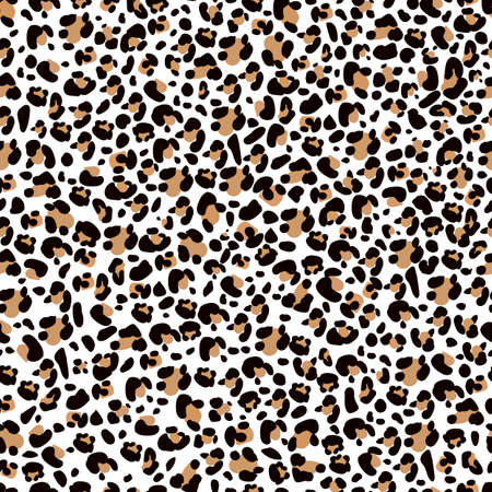 Leopard print pattern. Leopard animal skin seamless fabric design patternのイラスト素材