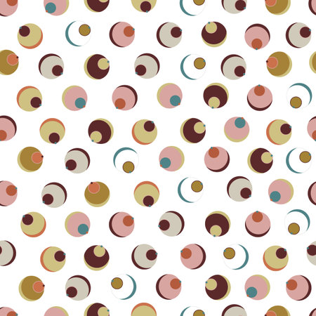 Colorful retro design dots seamless fabric design pattern backgroundのイラスト素材