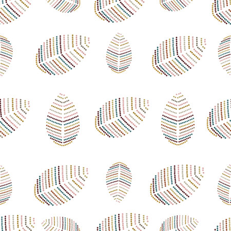 Made of dots leaves seamless fabric design patternのイラスト素材