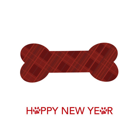 Plaid pattern with bone. Happy new year and merry christmas greeting cardのイラスト素材
