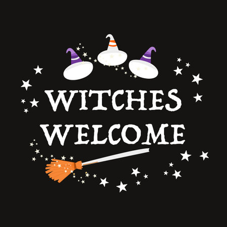 Witches welcome Halloweenのイラスト素材