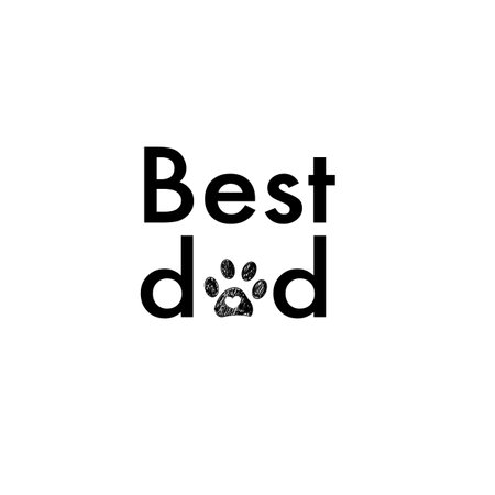 Best Dad text with doodle paw printsのイラスト素材