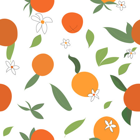 Oranges seamless fabric design patternのイラスト素材