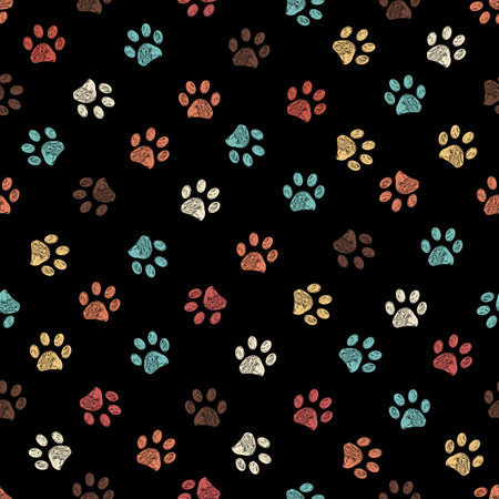 Terra cotta paw prints seamless patternのイラスト素材