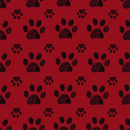 Christmas design seamless paw prints pattern 4のイラスト素材